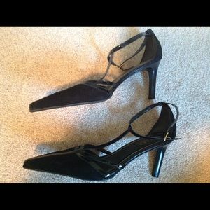Ralph Lauren 9B Suede Pointed Toe Strappy Heels